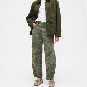 Gap High Rise Print Barrel Jeans